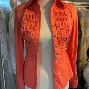 Bebe button down coral Blouse